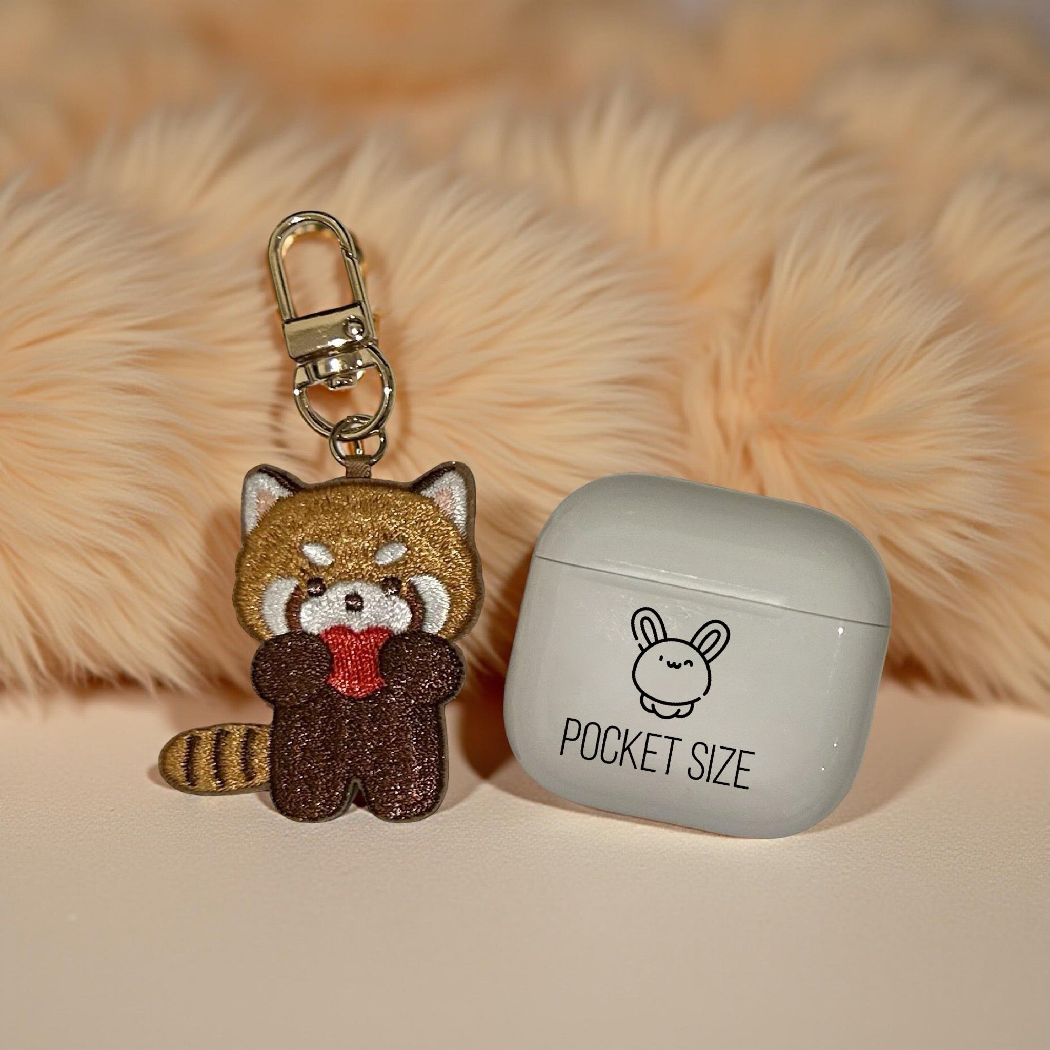 Red Panda Embroidery Keychain