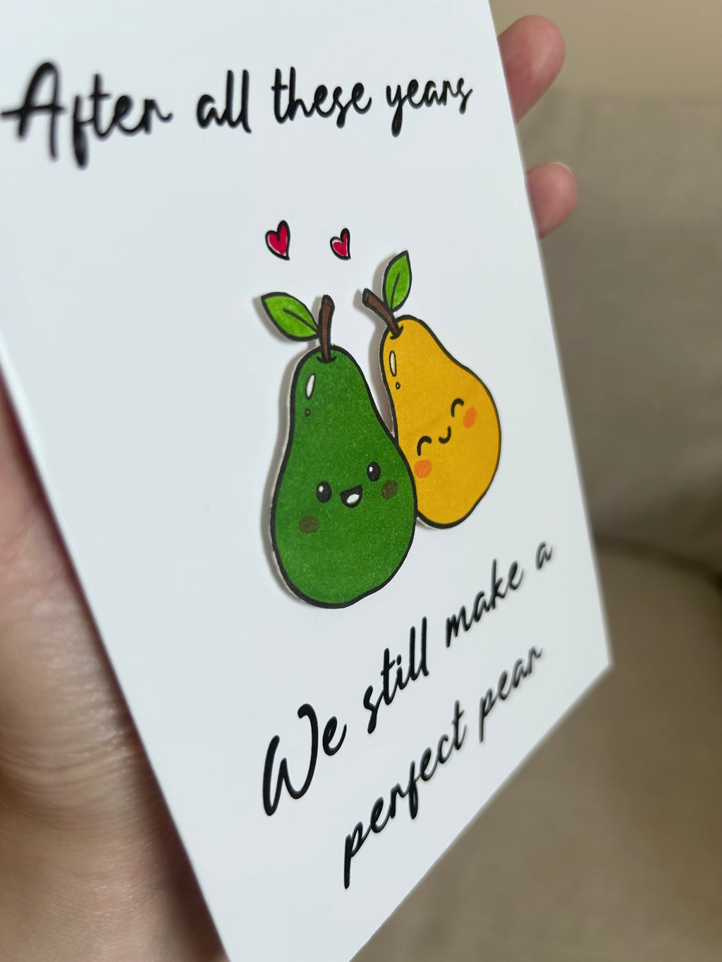 Handmade 3D ‘Perfect Pear’ Card