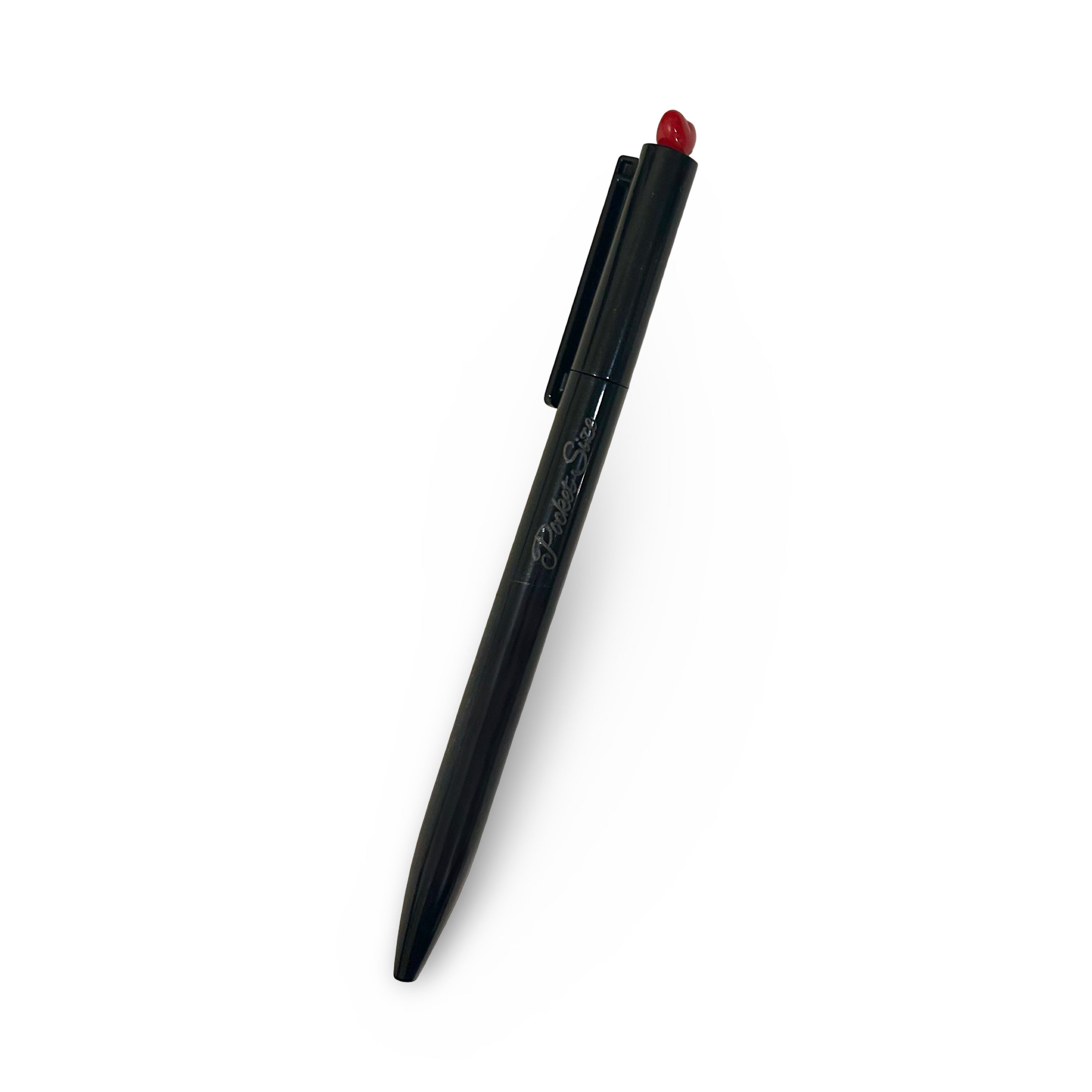 Ballpoint Black Ink Pen with Heart Cap - set of 2