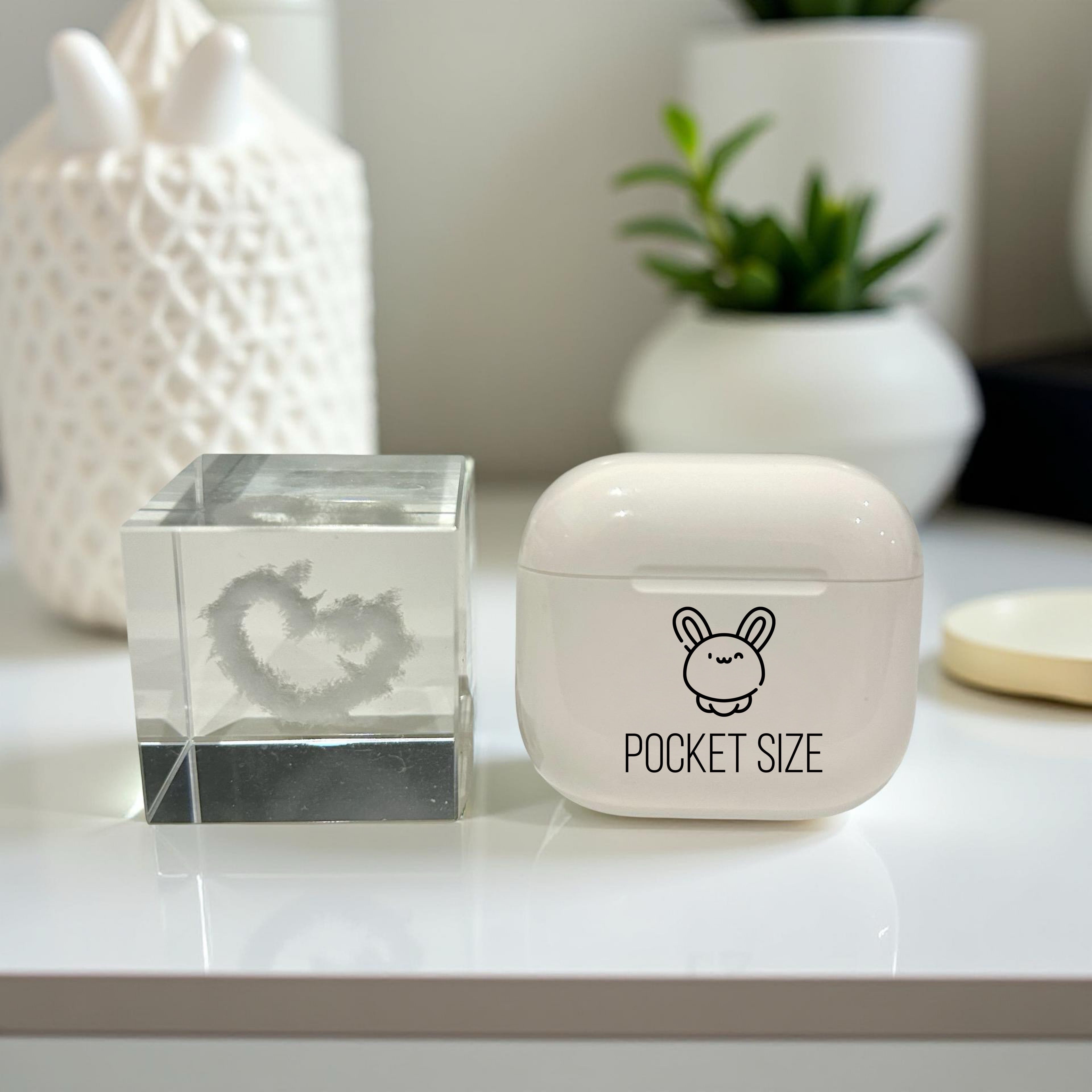 Cubic Decoration With Hollow Heart
