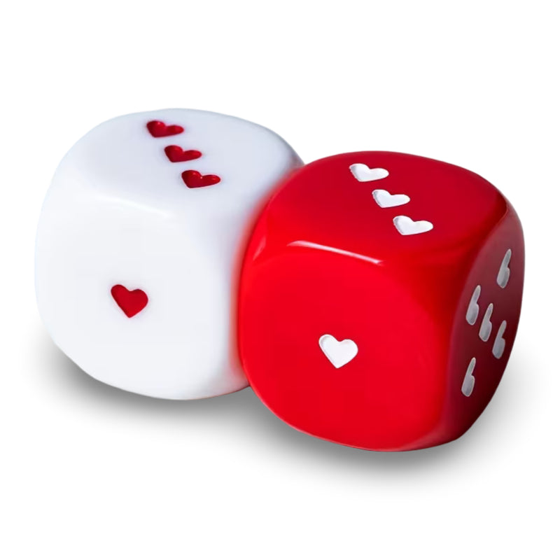 White/Red Dice - Set of 2
