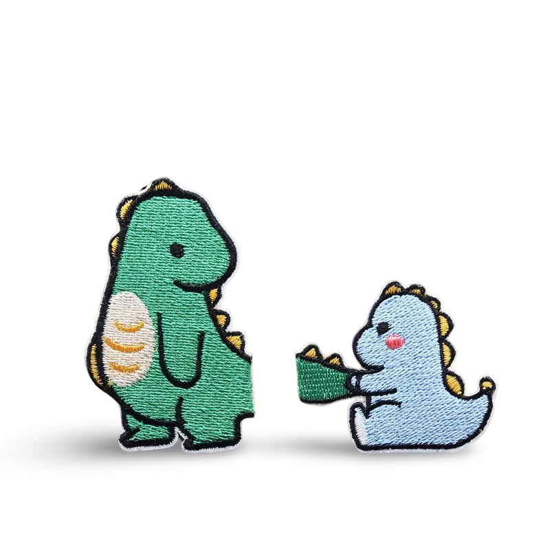 Two-piece Dinosaur Embroidered Iron On Patches