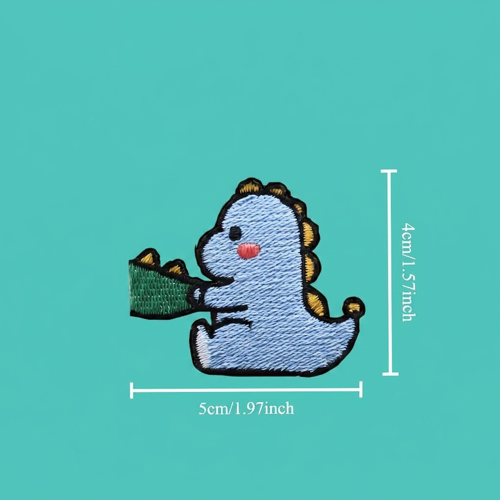 Two-piece Dinosaur Embroidered Iron On Patches