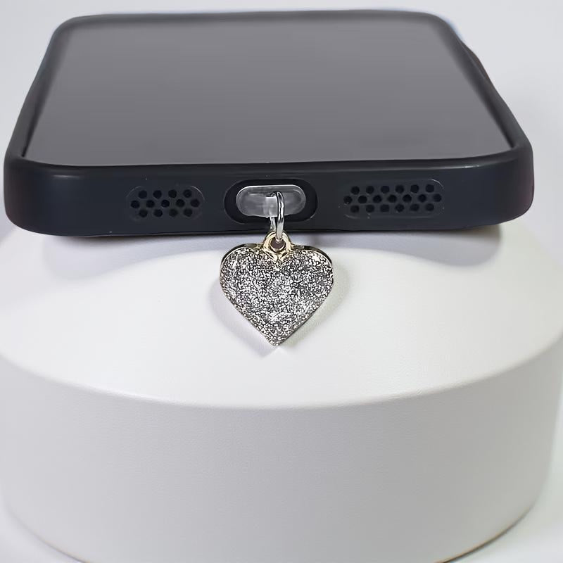 Red Heart Charging Port Dust Plug - Type-C