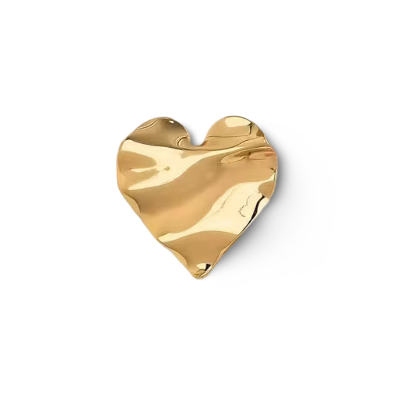Heart Shaped Metallic Brooch