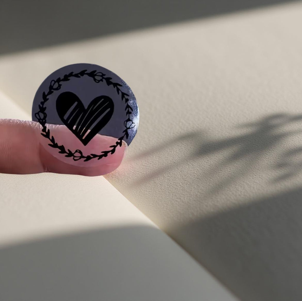 Transparent Heart stickers - set of 10