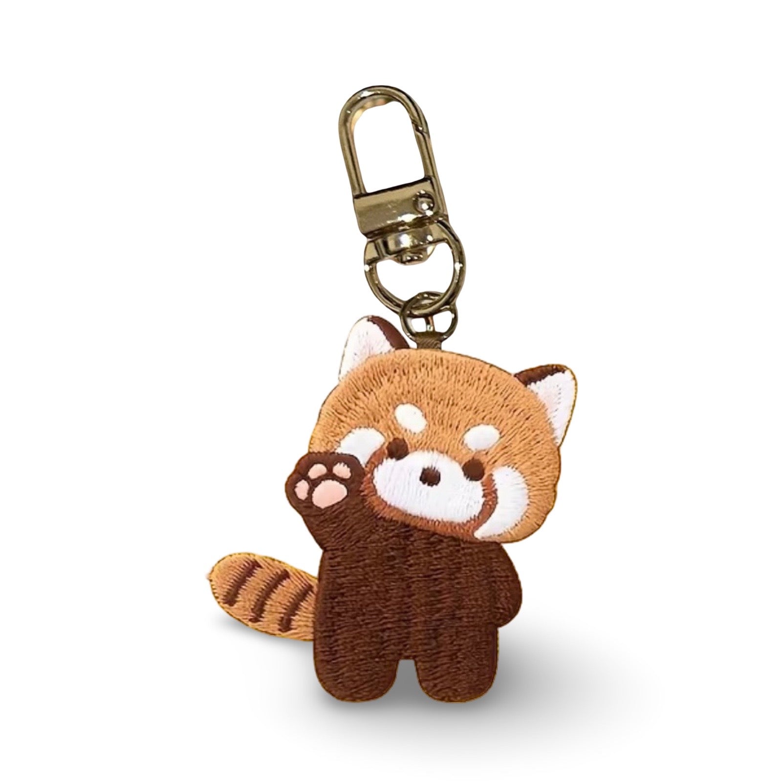 Red Panda Embroidery Keychain