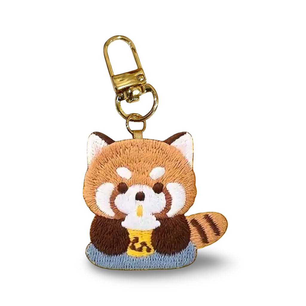 Red Panda Embroidery Keychain