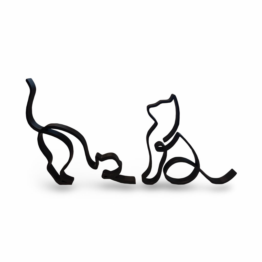 Minimalistic Cat Figures Ornament Set