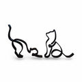 Minimalistic Cat Figures Ornament Set