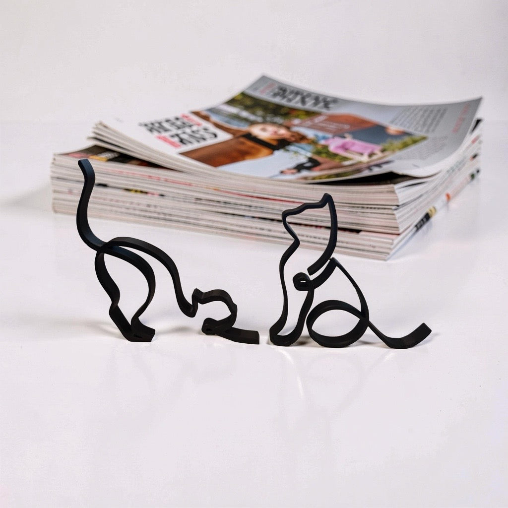 Minimalistic Cat Figures Ornament Set