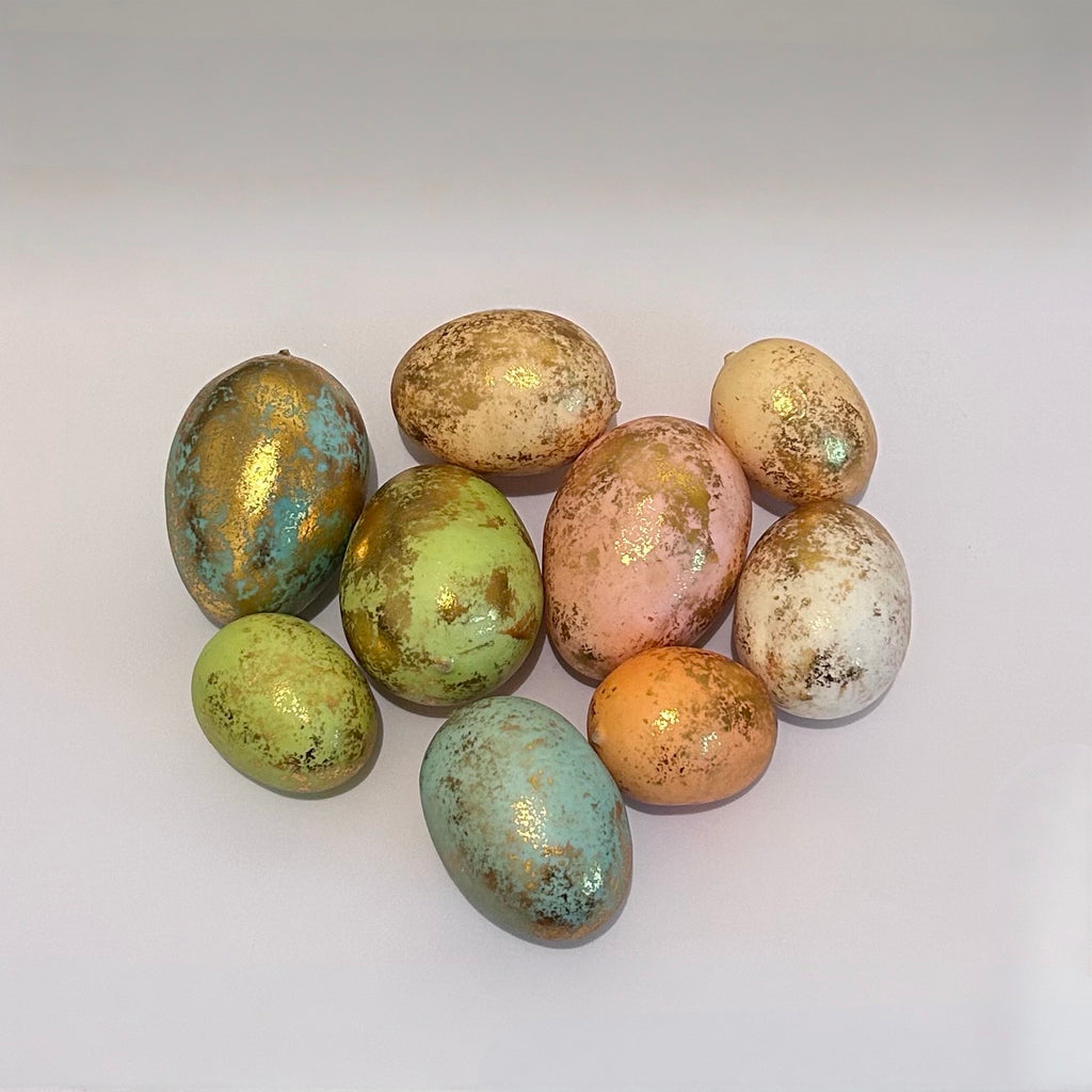 Glittery Easter Eggs For Decoration - Set of 9