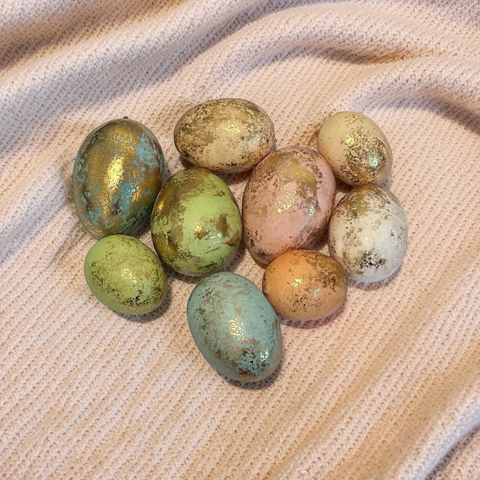 Glittery Easter Eggs For Decoration - Set of 9
