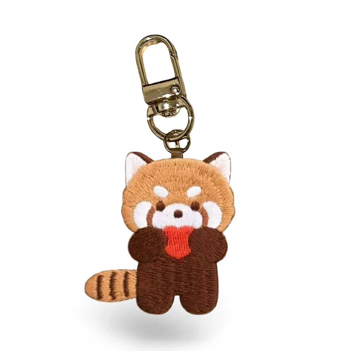 Red Panda Embroidery Keychain