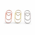 Mini Metal Heart Shaped Paper Clip - Set of 3